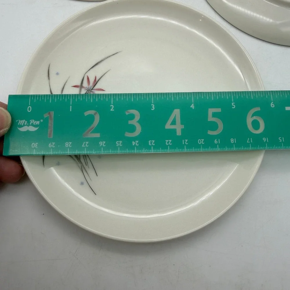 Syracuse Carefree Flame Lily Bread Butter Plates Set of 4 Mid Century Modern USA